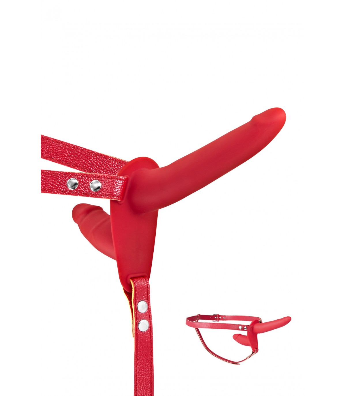 Arnes strap-on doble rojo